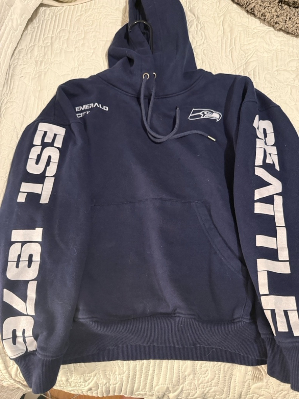 Seattle Seahawks Navy Pullover Hoodie - Team Graphic Sweatshirt